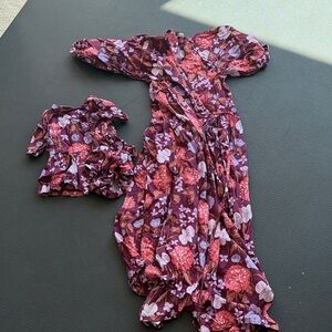 Mommy and me Tea Collection Purple Floral Dress set